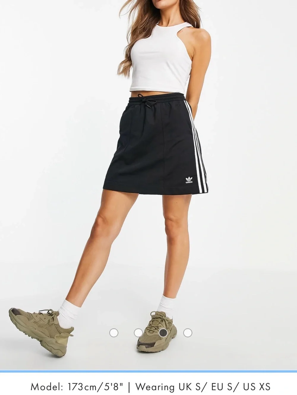adidas Black Skirt with White Side Stripes